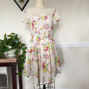Handmade Floral Tea Dress, Small